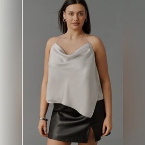 Anthropologie women’s Size 3X SUNDAY BROOKLYN COWL-NECK SATIN TANK TOP summer